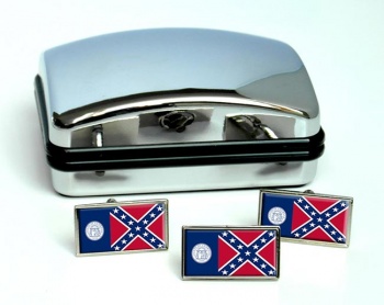 Georgia 1956-2001 Flag Cufflink and Tie Pin Set