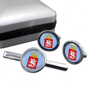 Georgia Round Cufflink and Tie Clip Set