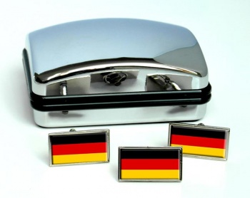 Deutschland Germany Flag Cufflink and Tie Pin Set
