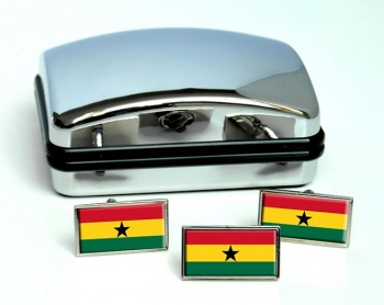 Ghana Flag Cufflink and Tie Pin Set