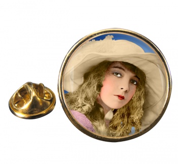 Lillian Gish Round Pin Badge