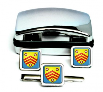 Glamorgan-Square Cufflink and Tie Clip Set