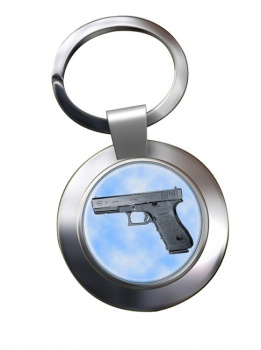 Glock 21 Pistol Chrome Key Ring