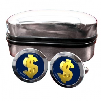 Gold Dollar Round Cufflinks