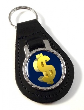 Gold Dollar Leather Key Fob