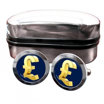 Gold Pound Round Cufflinks