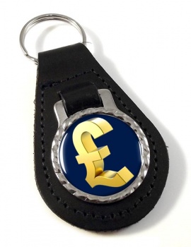 Gold Pound Leather Key Fob