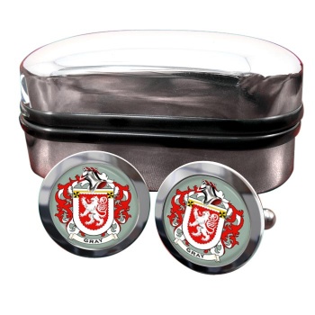 Gray Coat of Arms Round Cufflinks