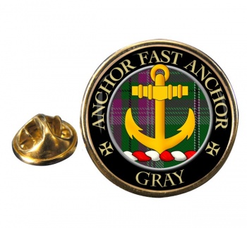Gray Scottish Clan Round Pin Badge
