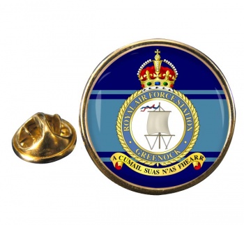 RAF Station Greenock Round Pin Badge