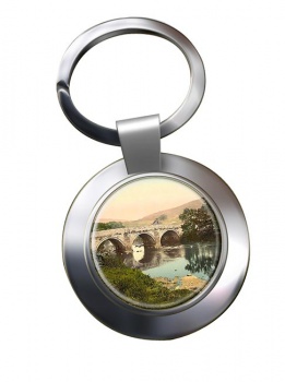 Grindleford Bridge Chrome Key Ring