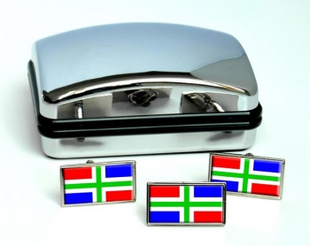 Groningen (Netherlands) Flag Cufflink and Tie Pin Set