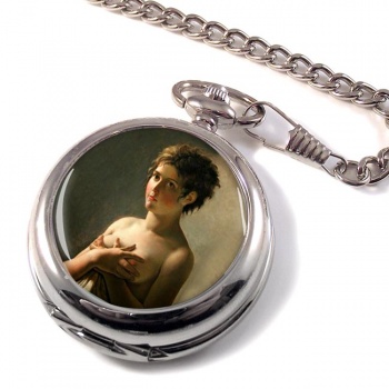 Portrait of a Young Girl by Pierre-Narcisse Guerin Pocket Watch
