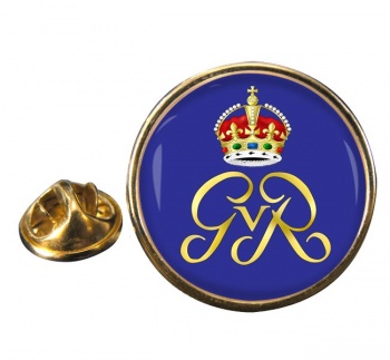 George V monogram Round Pin Badge