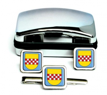 Hamm (Germany) Square Cufflink and Tie Clip Set