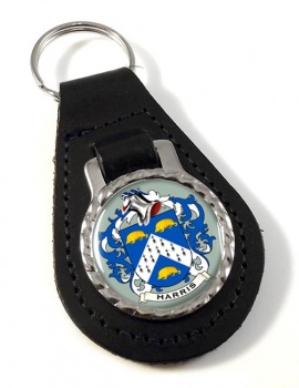 Harris Coat of Arms Leather Key Fob