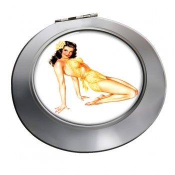 Hawaiian Pin-up Girl Round Mirror