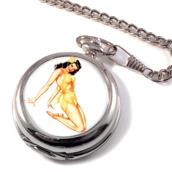 Hawaiian Pin-up Girl Pocket Watch