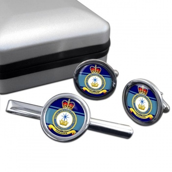 RAF Station Hendon Round Cufflink and Tie Clip Set