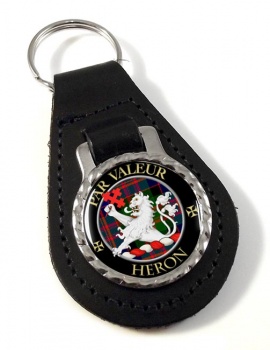 Heron Scottish Clan Leather Key Fob