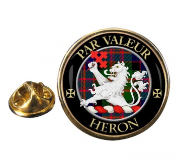 Heron Scottish Clan Round Pin Badge