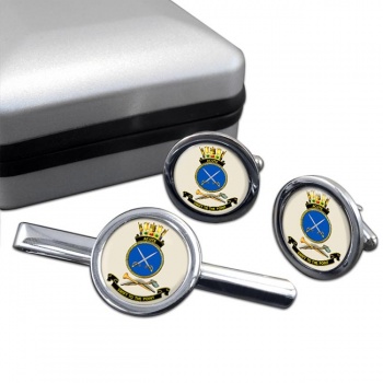 HMAS Acute Round Cufflink and Tie Clip Set