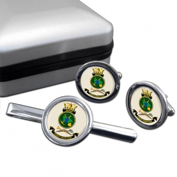 HMAS Ararat Round Cufflink and Tie Clip Set