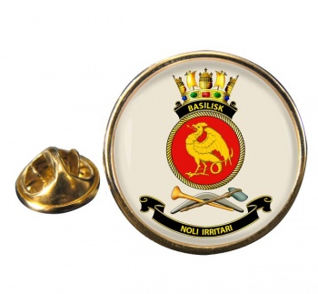 HMAS Basilisk Round Pin Badge