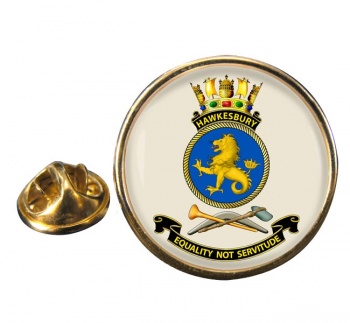 HMAS Hawkesbury Round Pin Badge
