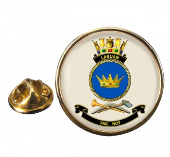 HMAS Labuan Round Pin Badge