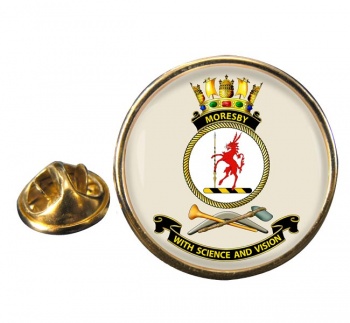 HMAS Moresby Round Pin Badge