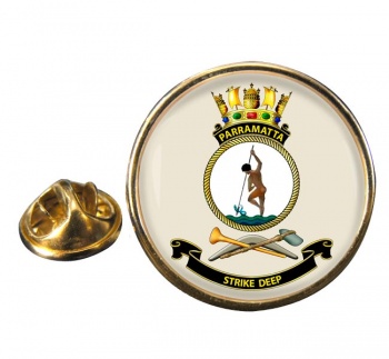 HMAS Parramatta Round Pin Badge