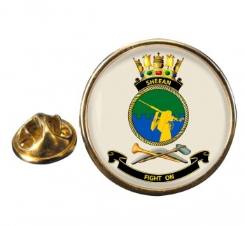 HMAS Sheean Round Pin Badge