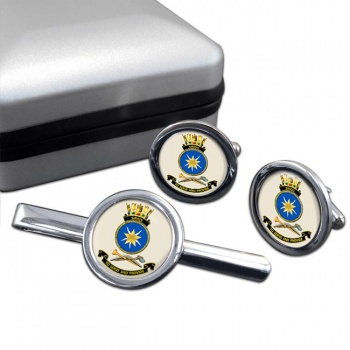 HMAS Sirius Round Cufflink and Tie Clip Set