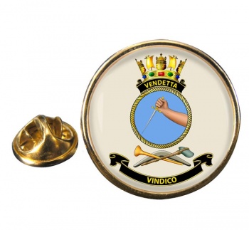 HMAS Vendetta Round Pin Badge