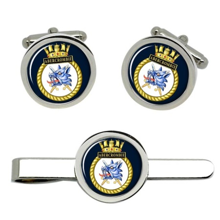 HMS Abercrombie, Royal Navy Cufflink and Tie Clip Set