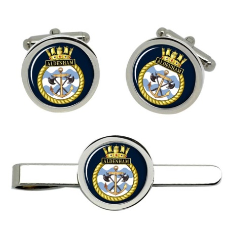 HMS Aldenham, Royal Navy Cufflink and Tie Clip Set