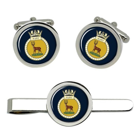 HMS Alert, Royal Navy Cufflink and Tie Clip Set