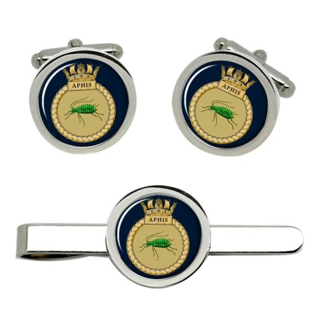 HMS Aphis, Royal Navy Cufflink and Tie Clip Set
