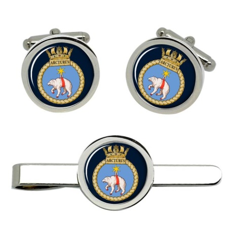 HMS Arcturus, Royal Navy Cufflink and Tie Clip Set