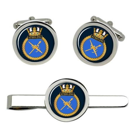 HMS Atheling, Royal Navy Cufflink and Tie Clip Set