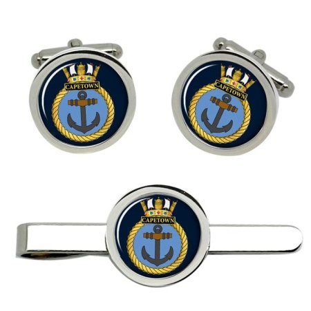 HMS Capetown, Royal Navy Cufflink and Tie Clip Set