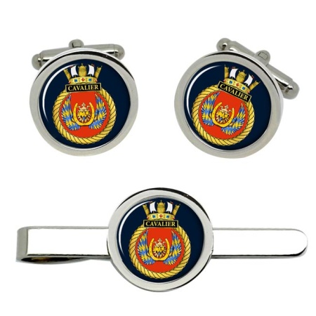 HMS Cavalier, Royal Navy Cufflink and Tie Clip Set