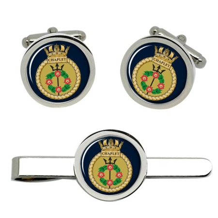 HMS Chaplet, Royal Navy Cufflink and Tie Clip Set