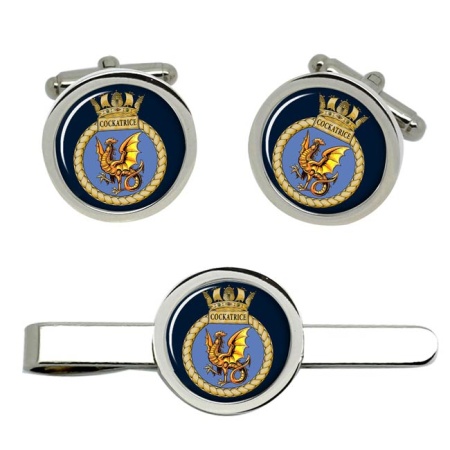 HMS Cockatrice, Royal Navy Cufflink and Tie Clip Set