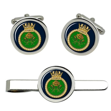 HMS Comus, Royal Navy Cufflink and Tie Clip Set