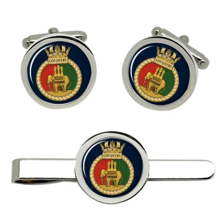 HMS Coventry, Royal Navy Cufflink and Tie Clip Set