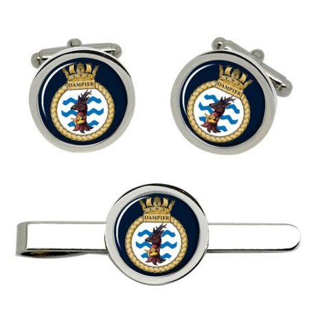 HMS Dampier, Royal Navy Cufflink and Tie Clip Set