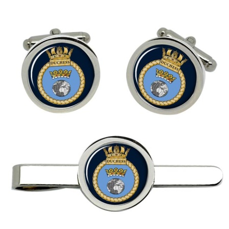 HMS Duchess, Royal Navy Cufflink and Tie Clip Set