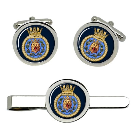 HMS Dundas, Royal Navy Cufflink and Tie Clip Set
